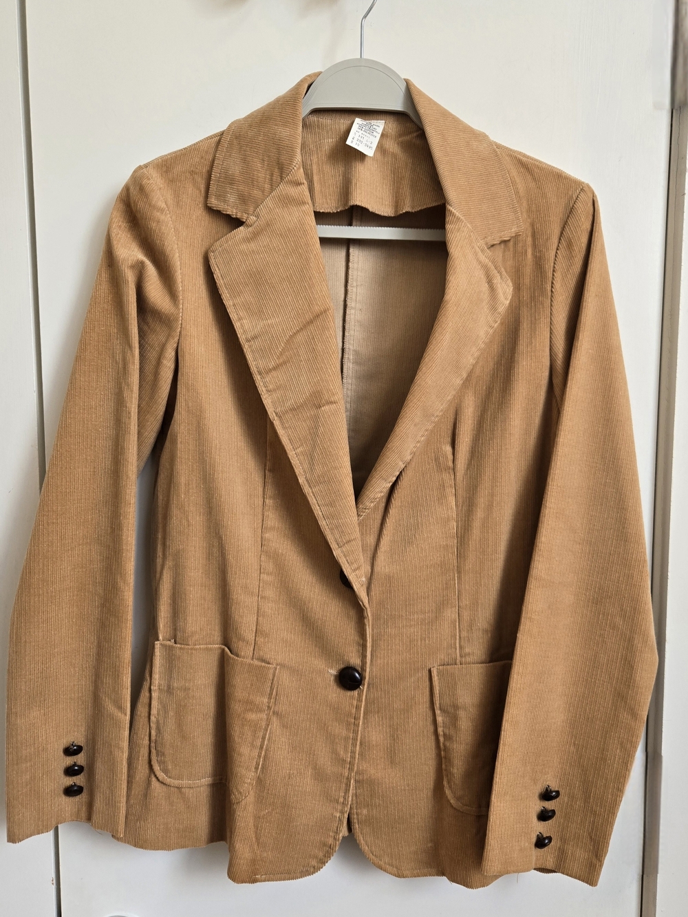 Vintage 80s Montgomery Ward Camel Corduroy Tailored Mod Blazer